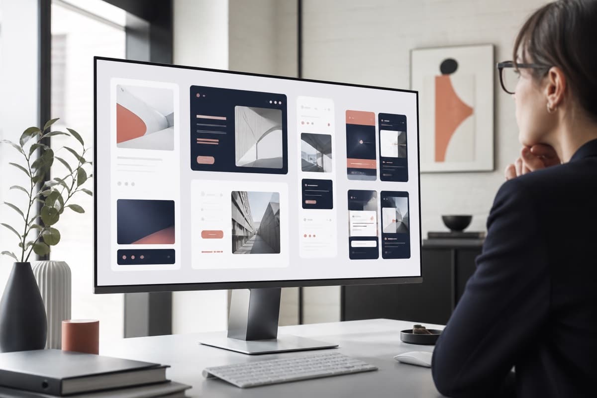 Web development team designing and engineering a responsive business platform across desktop and mobile screens