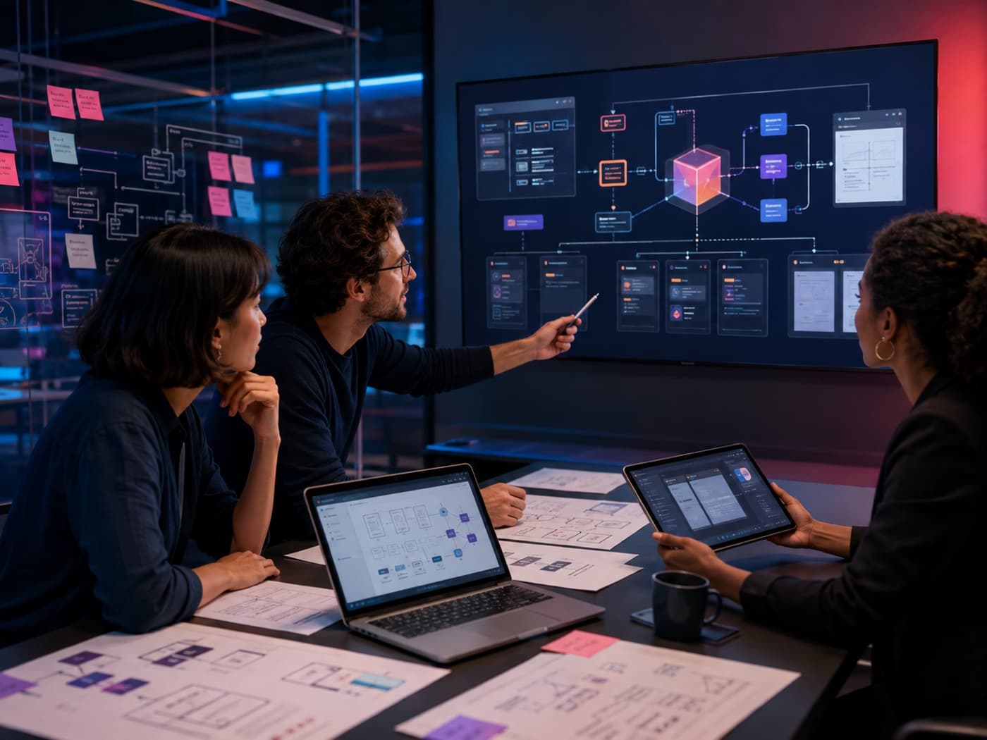 UX designers and product specialists translating business workflows into clear software interfaces