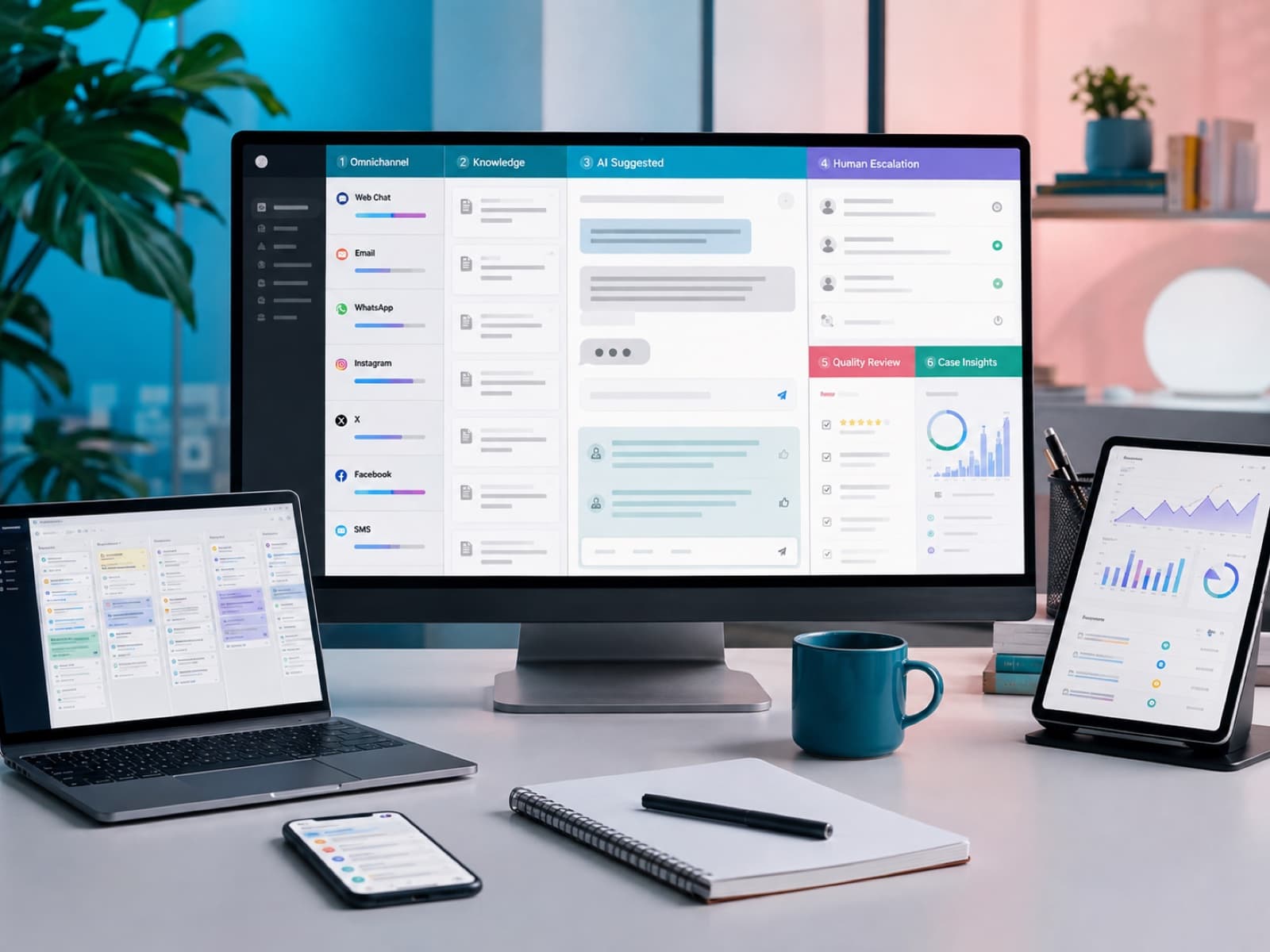 AI Customer Support system visual