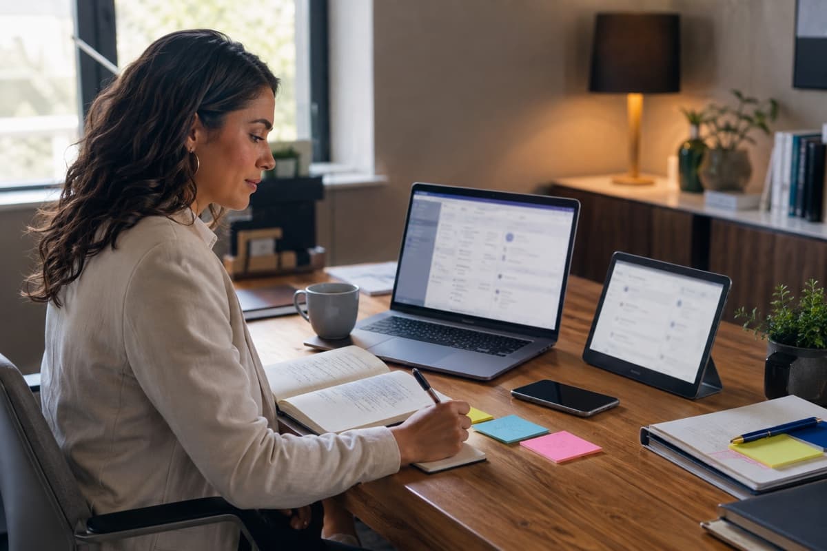 Account manager preparing for a customer conversation using a unified customer workspace