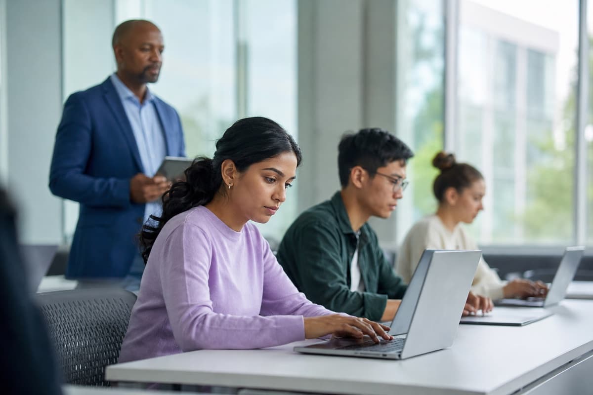 Quality specialists conducting structured software assessment and validation across digital workstations